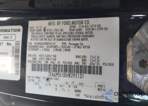 2017 Ford Fusion Hybrid Se from USA, damaged, VIN 3FA6P0LUXHR295131